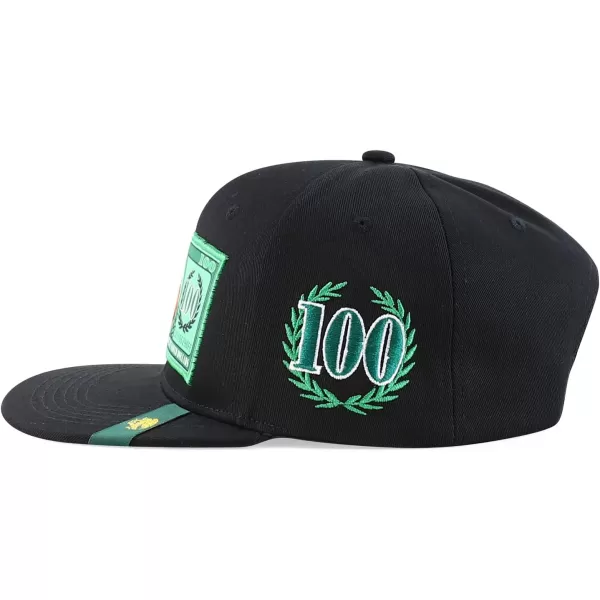 imageTrendy Apparel Shop 100 Dollar Bill with Rooster Patch Flatbill Snapback CapBlack Black