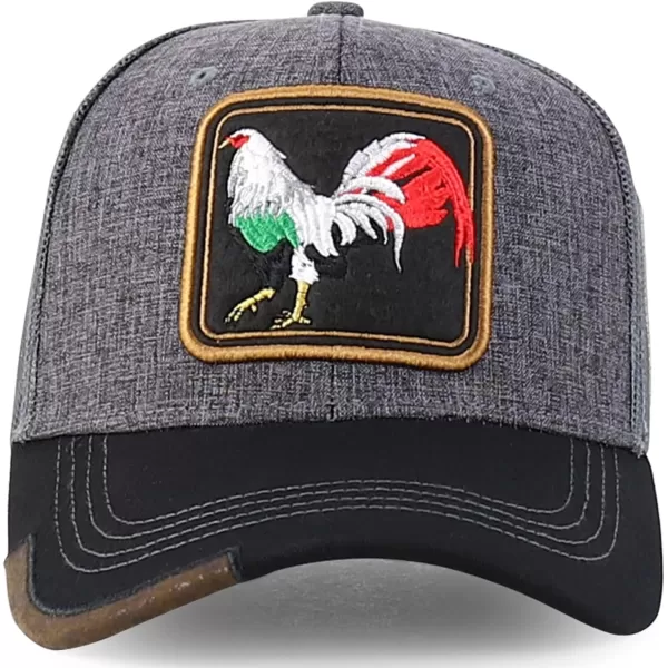 imageTrendy Apparel Shop Animal Design Square Embroidered Snapback Trucker CapCharcoal Black 2