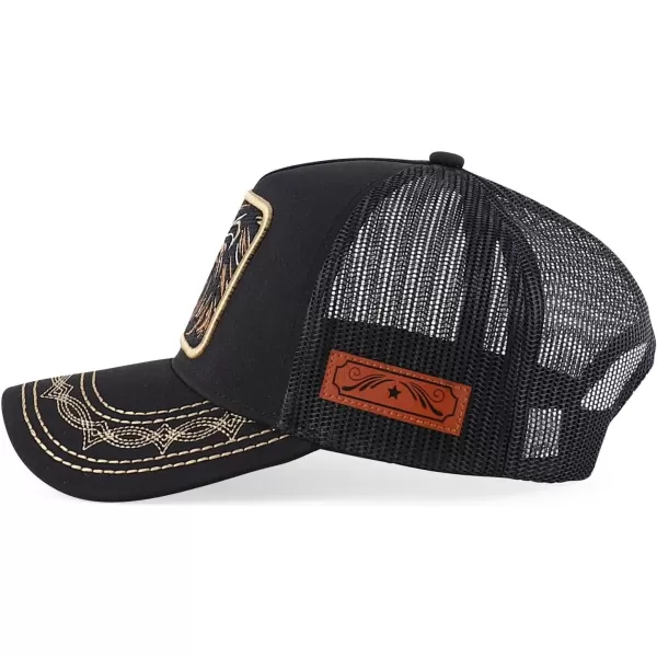 imageTrendy Apparel Shop Animal Design Square Embroidered Snapback Trucker CapLion Black Black