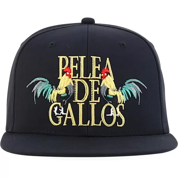imageTrendy Apparel Shop Cock Fighting Embroidered Flat Bill Snapback CapBlack Black Gold 1 New
