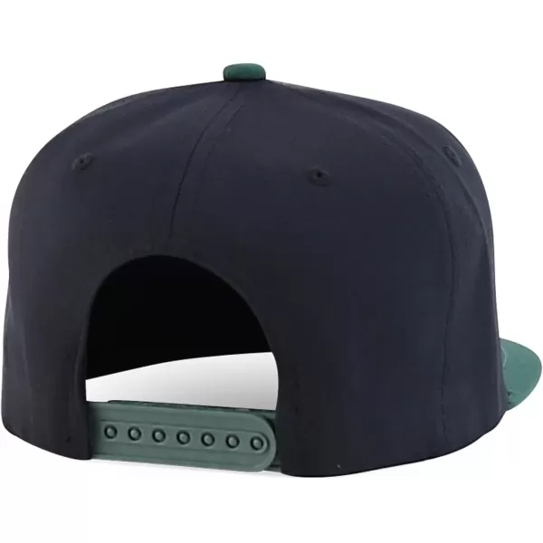 imageTrendy Apparel Shop Cock Fighting Embroidered Flat Bill Snapback CapBlack Dark Green 1