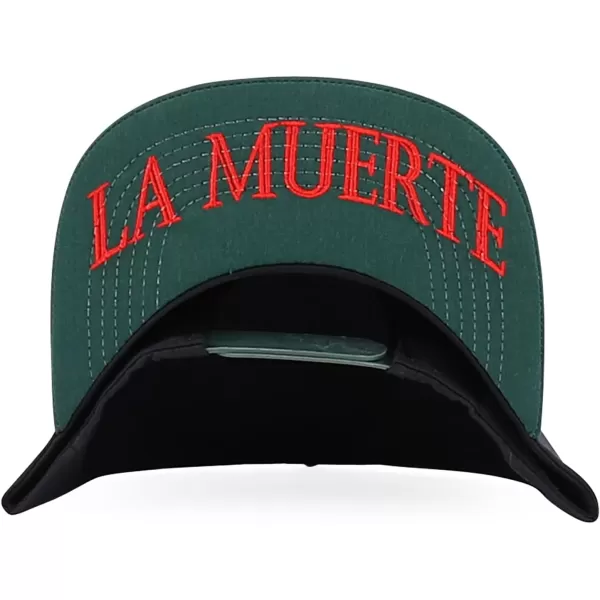 imageTrendy Apparel Shop Cock Fighting Embroidered Flat Bill Snapback CapBlack Dark Green 1
