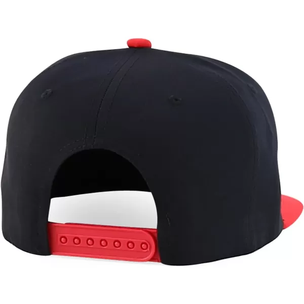 imageTrendy Apparel Shop Cock Fighting Embroidered Flat Bill Snapback CapBlack Red 1