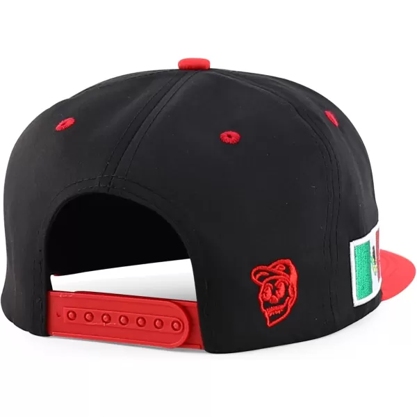 imageTrendy Apparel Shop Cock Fighting Embroidered Flat Bill Snapback CapBlack Red