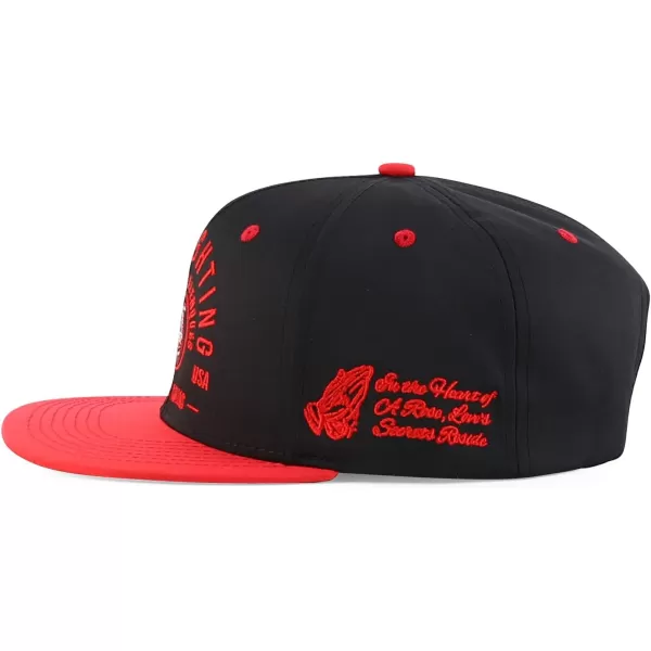 imageTrendy Apparel Shop Cock Fighting Embroidered Flat Bill Snapback CapBlack Red