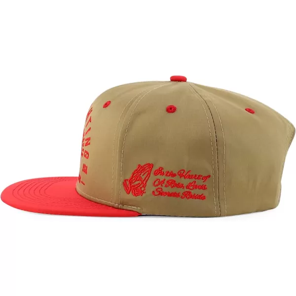 imageTrendy Apparel Shop Cock Fighting Embroidered Flat Bill Snapback CapChoco Red