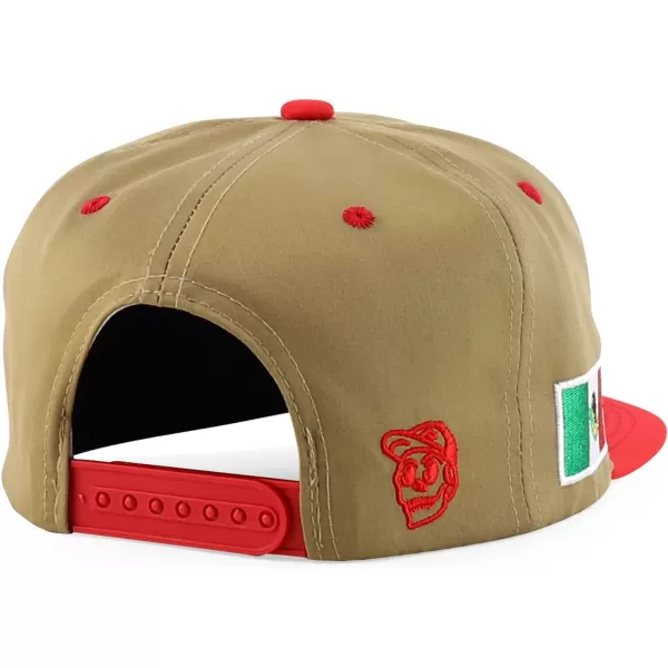 imageTrendy Apparel Shop Cock Fighting Embroidered Flat Bill Snapback CapChoco Red