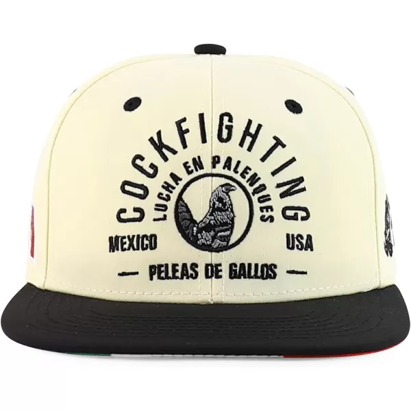 imageTrendy Apparel Shop Cock Fighting Embroidered Flat Bill Snapback CapStone Black