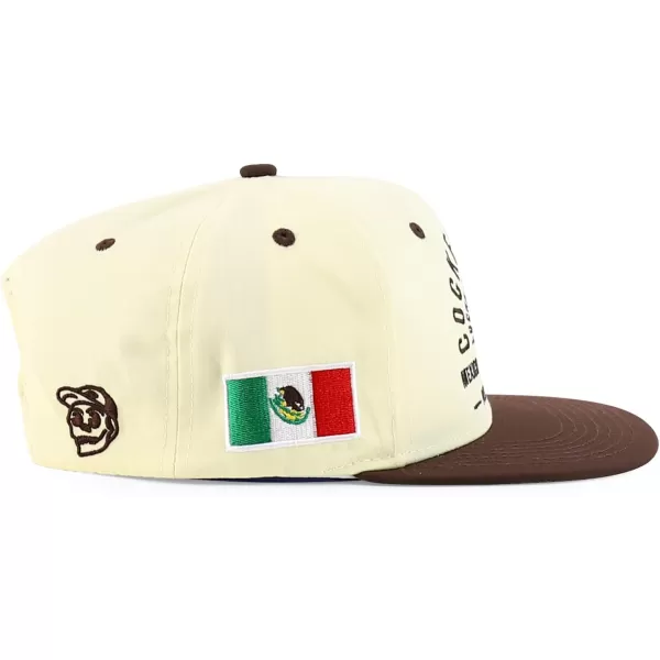 imageTrendy Apparel Shop Cock Fighting Embroidered Flat Bill Snapback CapStone Brown