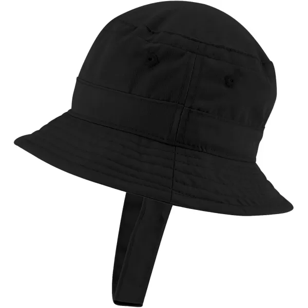 imageTrendy Apparel Shop Cute Bear Face Embroidered Infant Lightweight Bucket Hat with Chin StrapBlack