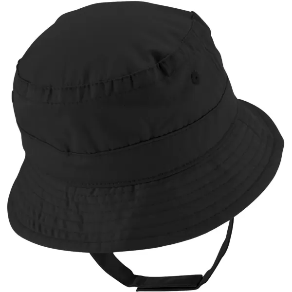 imageTrendy Apparel Shop Cute Bear Face Embroidered Infant Lightweight Bucket Hat with Chin StrapBlack