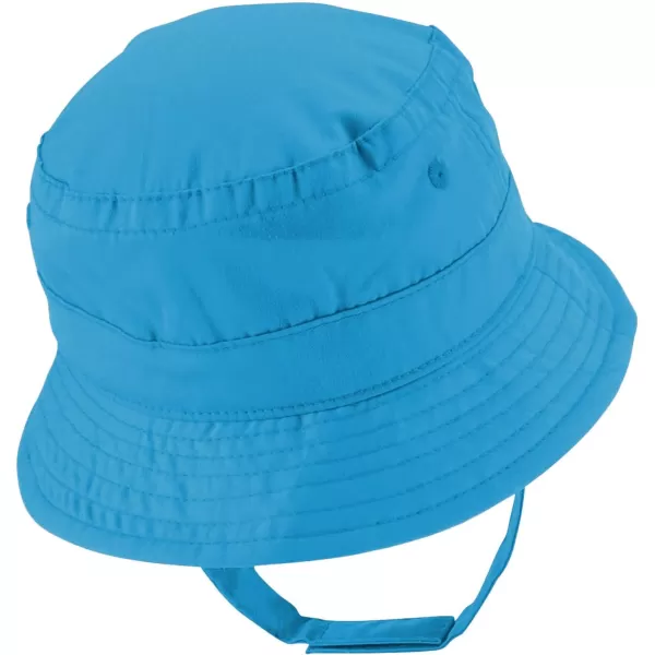imageTrendy Apparel Shop Cute Bear Face Embroidered Infant Lightweight Bucket Hat with Chin StrapTeal