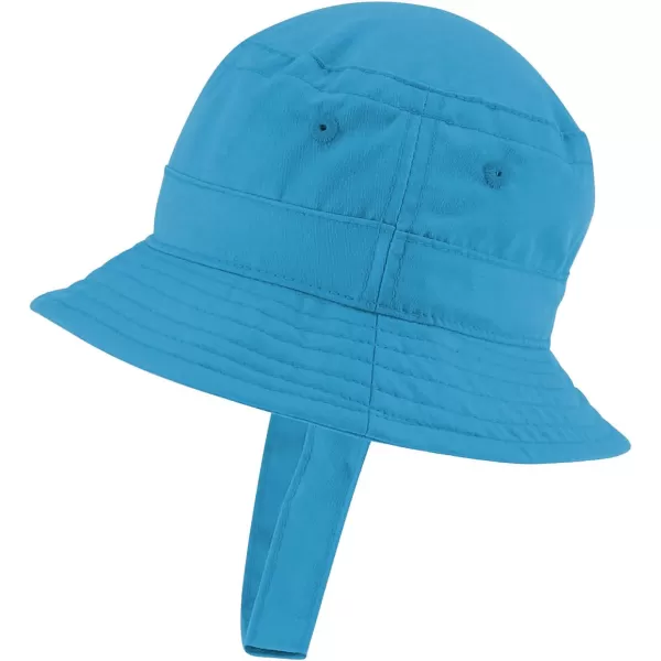 imageTrendy Apparel Shop Cute Bear Face Embroidered Infant Lightweight Bucket Hat with Chin StrapTeal