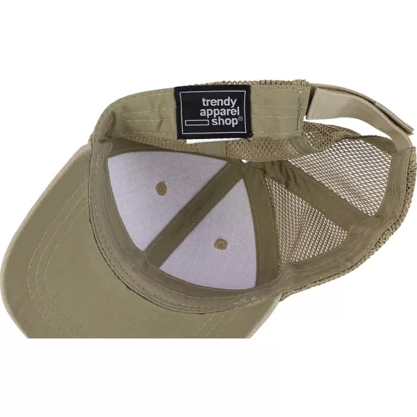 imageTrendy Apparel Shop Infant Size Structured Adjustable Trucker Mesh Baseball CapKhaki