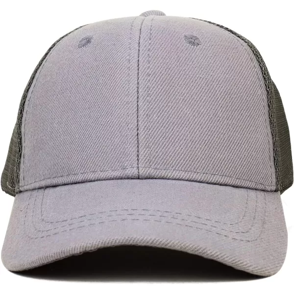 imageTrendy Apparel Shop Infant Size Structured Adjustable Trucker Mesh Baseball CapLight Grey
