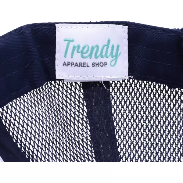 imageTrendy Apparel Shop Infant Size Structured Adjustable Trucker Mesh Baseball CapNavy