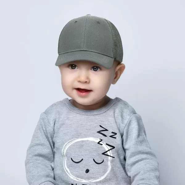 imageTrendy Apparel Shop Infant Size Structured Adjustable Trucker Mesh Baseball CapNavy