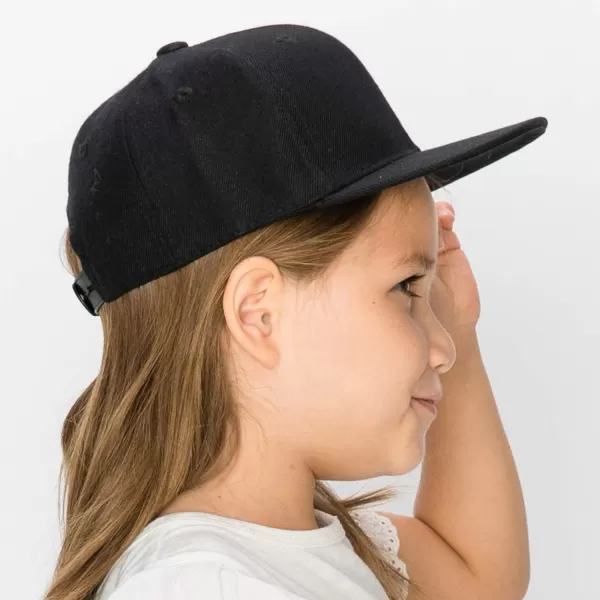 imageTrendy Apparel Shop Infant to Toddler Kids Plain Structured Flatbill Snapback CapBlack