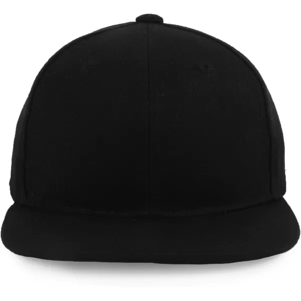 imageTrendy Apparel Shop Infant to Toddler Kids Plain Structured Flatbill Snapback CapBlack