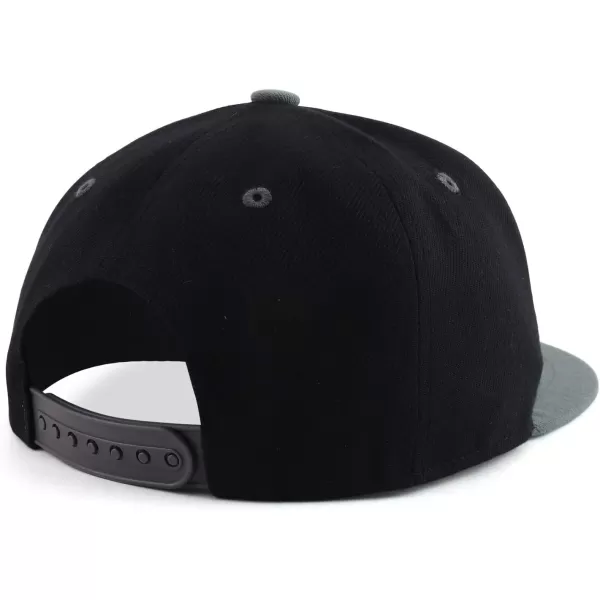 imageTrendy Apparel Shop Infant to Toddler Kids Plain Structured Flatbill Snapback CapBlack Dk Grey