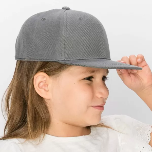 imageTrendy Apparel Shop Infant to Toddler Kids Plain Structured Flatbill Snapback CapDark Grey