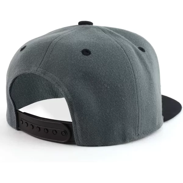 imageTrendy Apparel Shop Infant to Toddler Kids Plain Structured Flatbill Snapback CapDk Grey Black