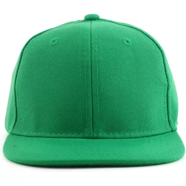 imageTrendy Apparel Shop Infant to Toddler Kids Plain Structured Flatbill Snapback CapKelly Green