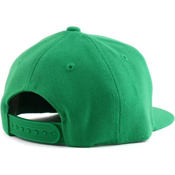 imageTrendy Apparel Shop Infant to Toddler Kids Plain Structured Flatbill Snapback CapKelly Green