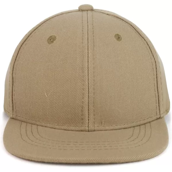 imageTrendy Apparel Shop Infant to Toddler Kids Plain Structured Flatbill Snapback CapKhaki