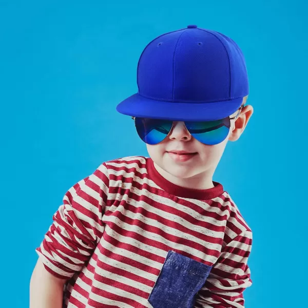 imageTrendy Apparel Shop Infant to Toddler Kids Plain Structured Flatbill Snapback CapNavy
