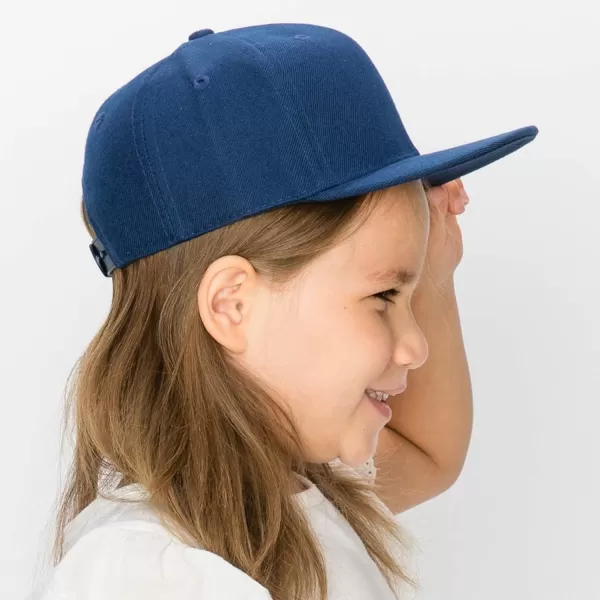 imageTrendy Apparel Shop Infant to Toddler Kids Plain Structured Flatbill Snapback CapNavy