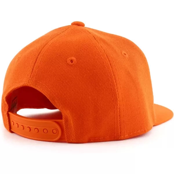 imageTrendy Apparel Shop Infant to Toddler Kids Plain Structured Flatbill Snapback CapOrange