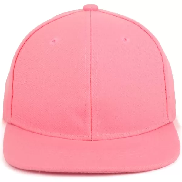 imageTrendy Apparel Shop Infant to Toddler Kids Plain Structured Flatbill Snapback CapPink