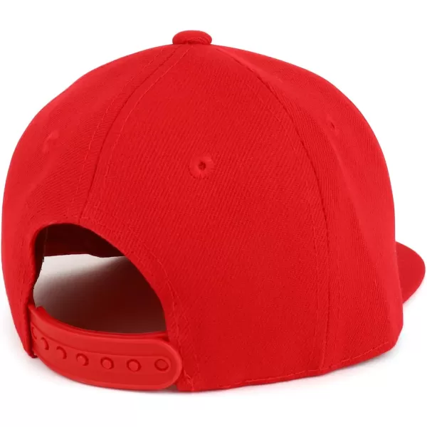 imageTrendy Apparel Shop Infant to Toddler Kids Plain Structured Flatbill Snapback CapRed