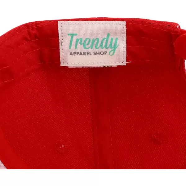 imageTrendy Apparel Shop Infant to Toddler Kids Plain Structured Flatbill Snapback CapRed