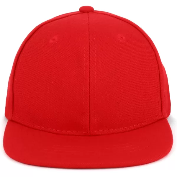 imageTrendy Apparel Shop Infant to Toddler Kids Plain Structured Flatbill Snapback CapRed