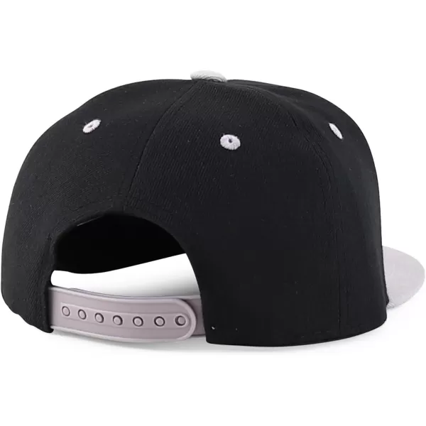 imageTrendy Apparel Shop Infant to Youth Plain Structured Flatbill Snapback CapBlack Light Grey