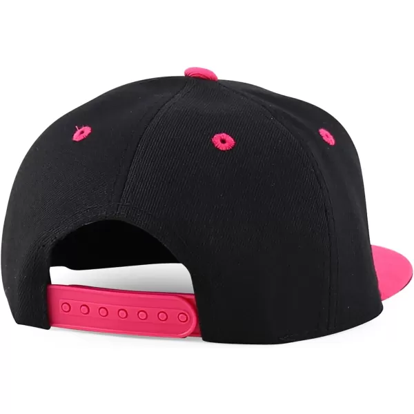 imageTrendy Apparel Shop Infant to Youth Plain Structured Flatbill Snapback CapBlack Pink