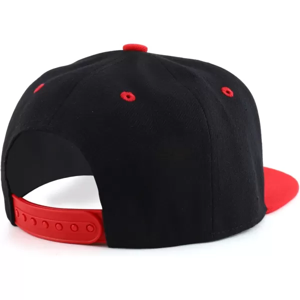 imageTrendy Apparel Shop Infant to Youth Plain Structured Flatbill Snapback CapBlack Red