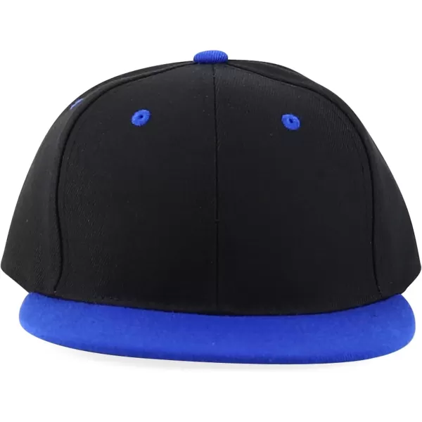 imageTrendy Apparel Shop Infant to Youth Plain Structured Flatbill Snapback CapBlack Royal