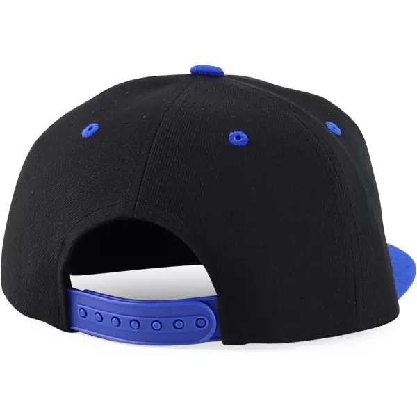 imageTrendy Apparel Shop Infant to Youth Plain Structured Flatbill Snapback CapBlack Royal