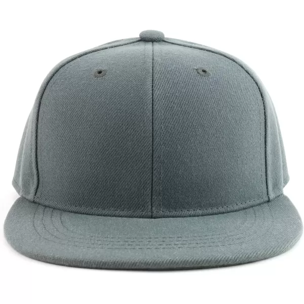 imageTrendy Apparel Shop Infant to Youth Plain Structured Flatbill Snapback CapDark Grey