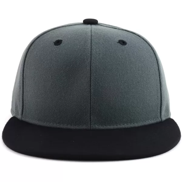 imageTrendy Apparel Shop Infant to Youth Plain Structured Flatbill Snapback CapDark Grey Black