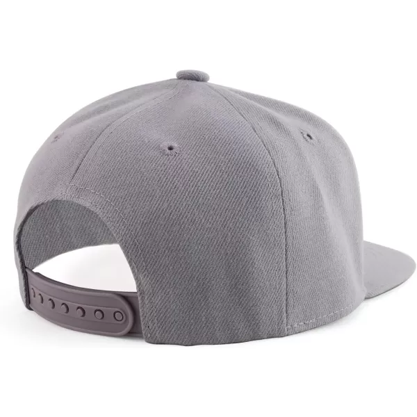 imageTrendy Apparel Shop Infant to Youth Plain Structured Flatbill Snapback CapLight Grey