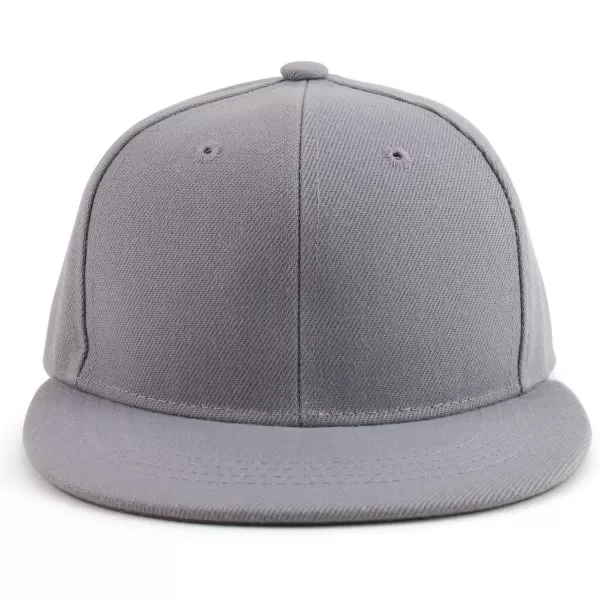 imageTrendy Apparel Shop Infant to Youth Plain Structured Flatbill Snapback CapLight Grey