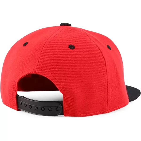 imageTrendy Apparel Shop Infant to Youth Plain Structured Flatbill Snapback CapRed Black