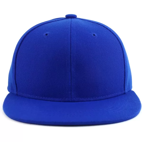 imageTrendy Apparel Shop Infant to Youth Plain Structured Flatbill Snapback CapRoyal