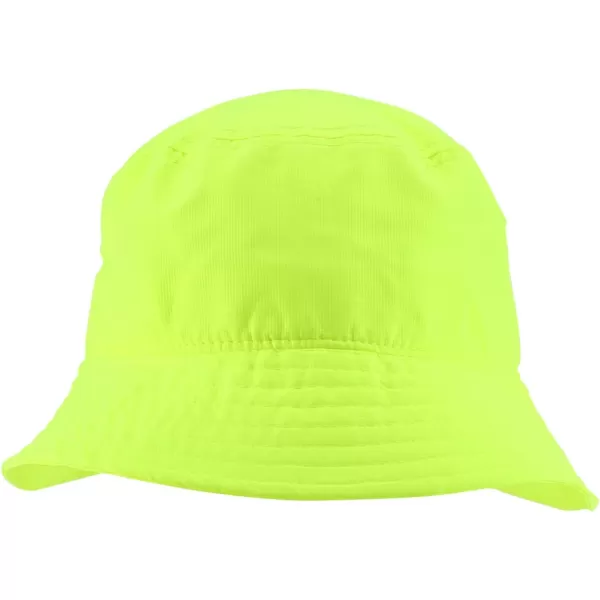 imageTrendy Apparel Shop Kid Size Lightweight Packable Outdoor Bucket Hat  55cmNeon Yellow