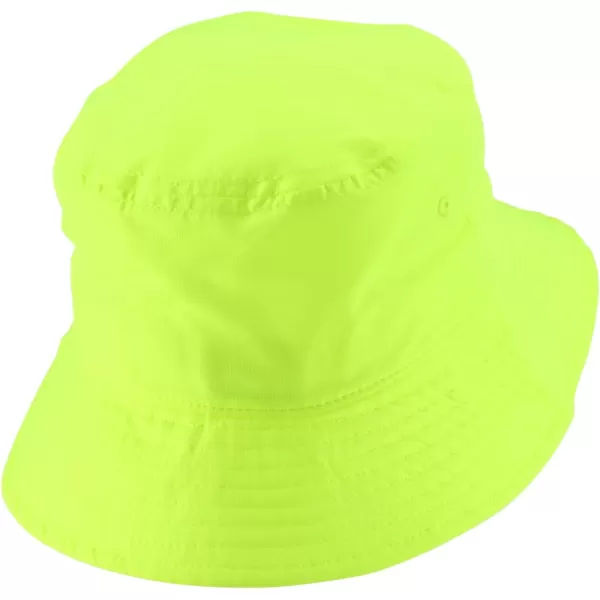imageTrendy Apparel Shop Kid Size Lightweight Packable Outdoor Bucket Hat  55cmNeon Yellow