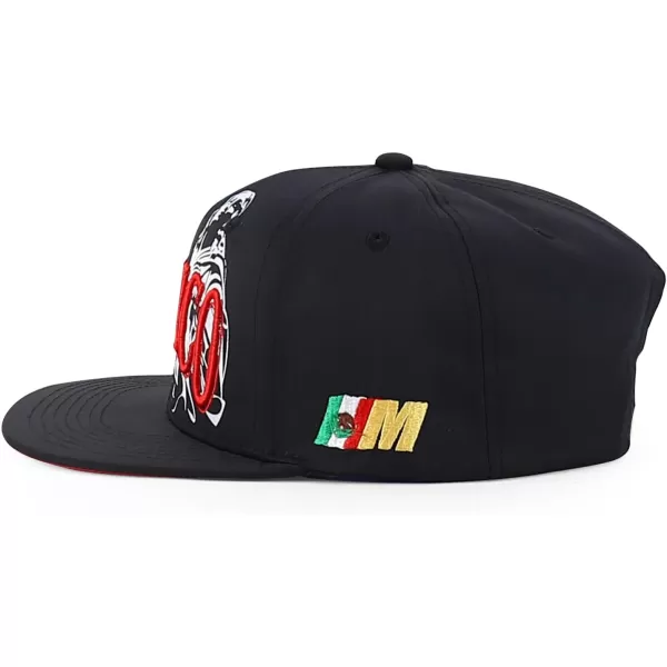 imageTrendy Apparel Shop Mexico Guadalupe Embroidered Flat Bill Snapback CapBlack Black 2